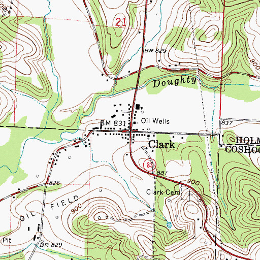 Topographic Map of Clark, OH