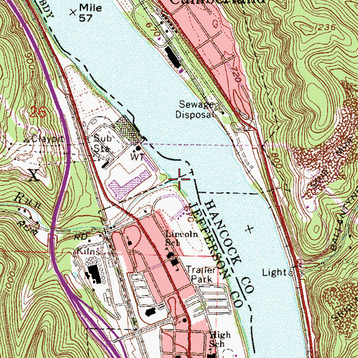 Topographic Map of Croxton Run, OH