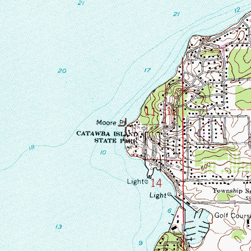 Topographic Map of Moore Point, OH