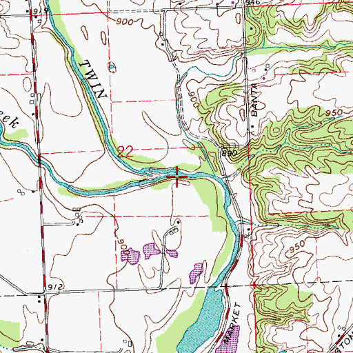 Topographic Map of Price Creek, OH