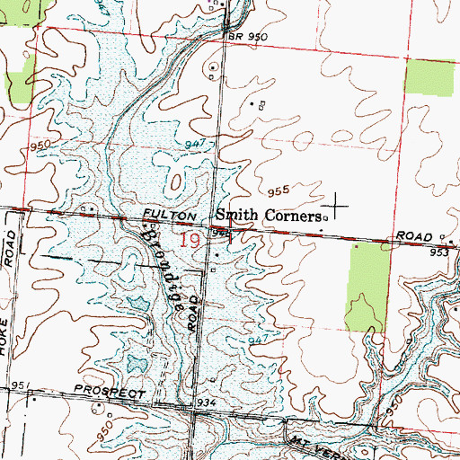 Topographic Map of Smith Corners, OH