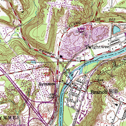 Topographic Map of The Village of Indian Hill, OH