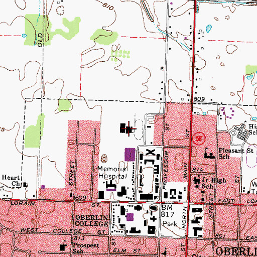 Topographic Map of Jones Field House, OH