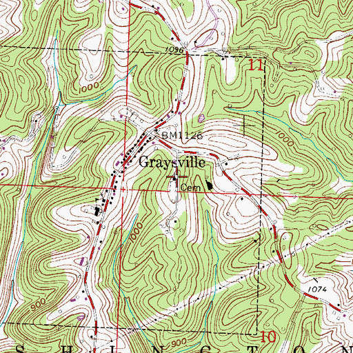 Topographic Map of Graysville Christian Church, OH