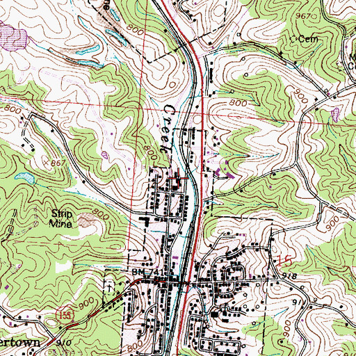 Topographic Map of Saint Bernard Catholic Church, OH