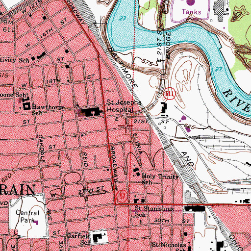 Topographic Map of Church of Jesus Christ (historical), OH