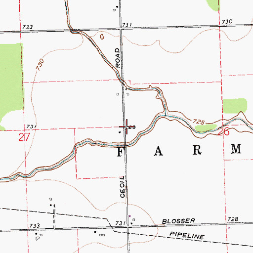 Topographic Map of Dry Creek United Brethren Church (historical), OH