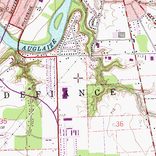 Topographic Map of Fred Brown Stadium, OH