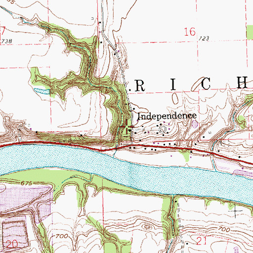 Topographic Map of Independence Cemetery, OH