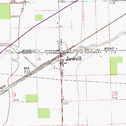 Topographic Map of Jewell United Brethren Church (historical), OH
