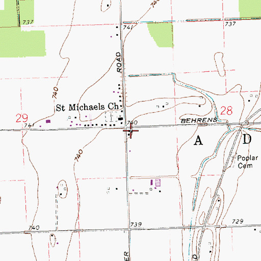 Topographic Map of Saint Michaels School (historical), OH