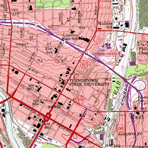 Topographic Map of McDonough Museum of Art, OH