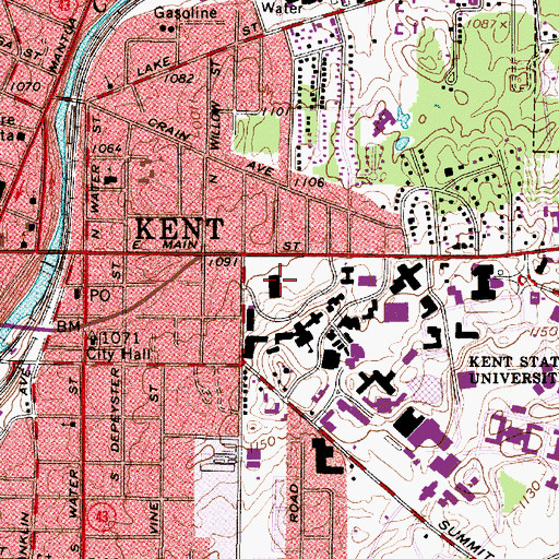 Topographic Map of Kent State University Museum, OH