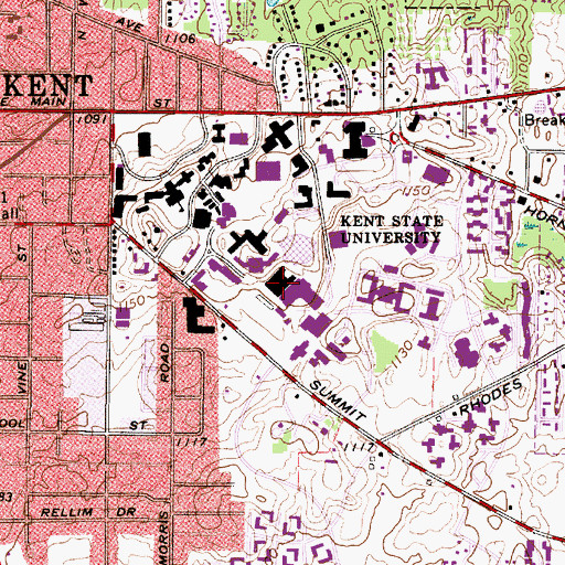 Topographic Map of Memorial Athletic and Convocation Center, OH