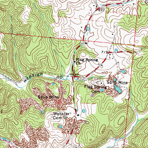 Topographic Map of Flag Spring, OH