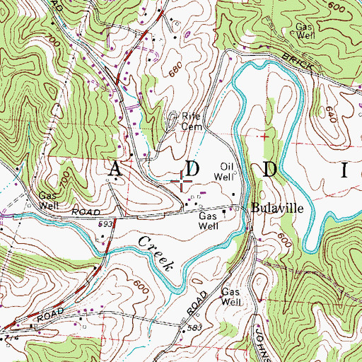 Topographic Map of Honey Hollow, OH
