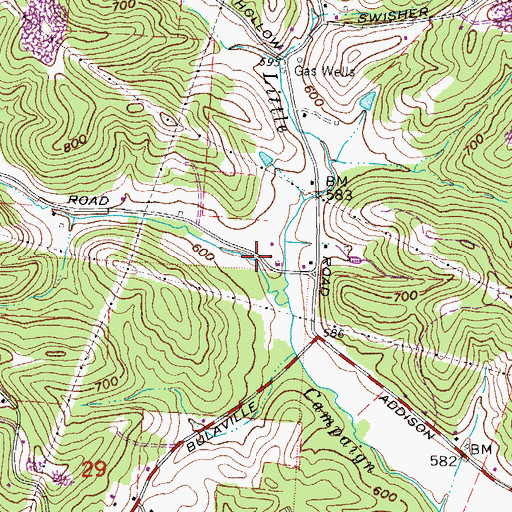 Topographic Map of Oil Hollow, OH