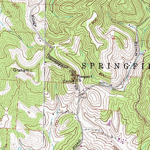 Topographic Map of Prospect Hill, OH