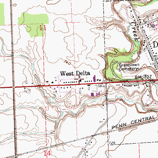 Topographic Map of Delta Church of the Nazarene, OH
