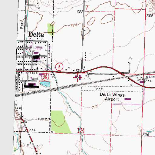Topographic Map of Delta Industrial Park, OH