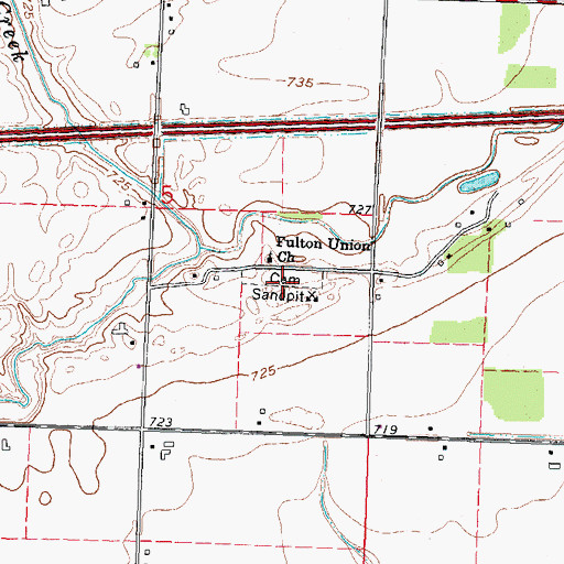 Topographic Map of Fulton Union Cemetery, OH