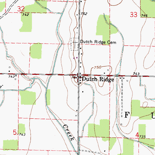 Topographic Map of Lebanon Evangelical Church (historical), OH