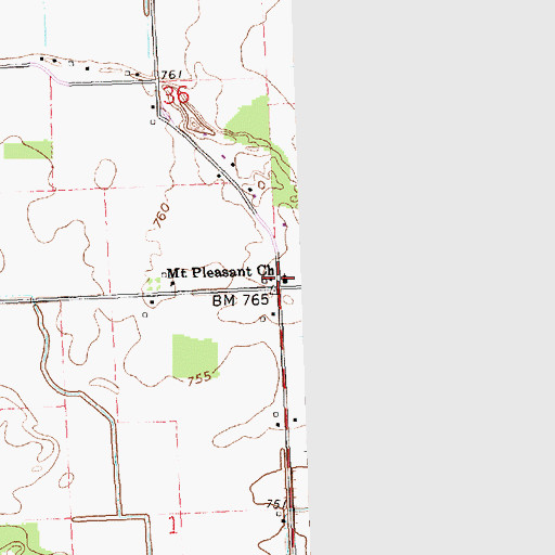 Topographic Map of Liberty Missionary Baptist Church, OH