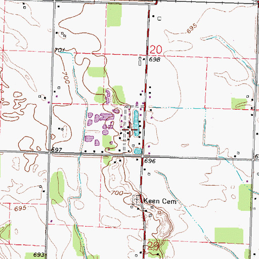 Topographic Map of Peaceful Valley, OH