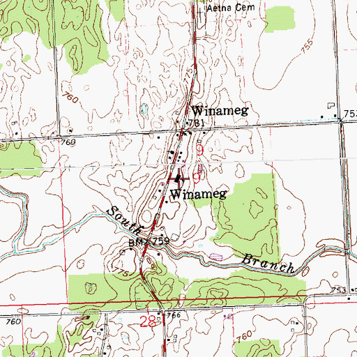 Topographic Map of Pike Township Elementary School (historical), OH