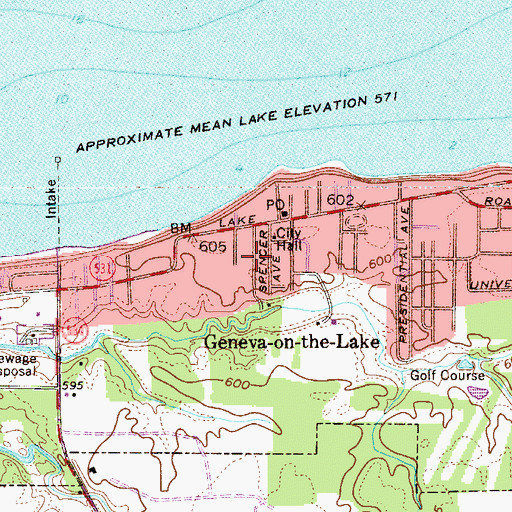 Topographic Map of Lakegrove Estates, OH