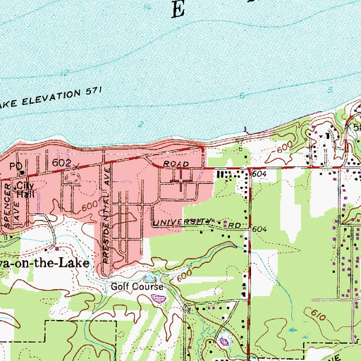Topographic Map of Woodmere, OH