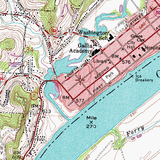 Topographic Map of Church of God (historical), OH