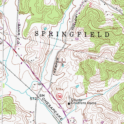 Topographic Map of Gallia County Fairgrounds, OH