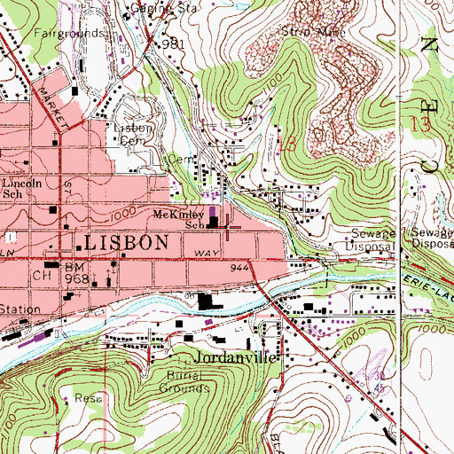 Topographic Map of Church of Christ, OH