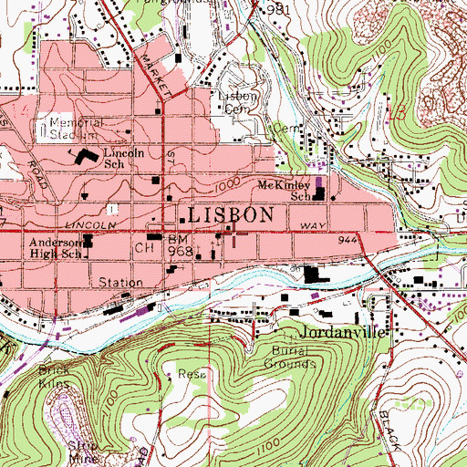 Topographic Map of Holy Trinity Episcopal Church, OH