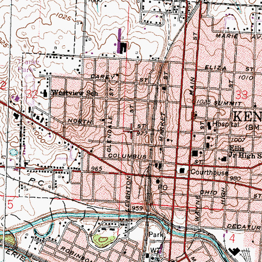 Topographic Map of Wesleyan Methodist Church, OH