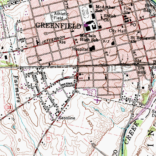 Topographic Map of First United Brethren Church, OH