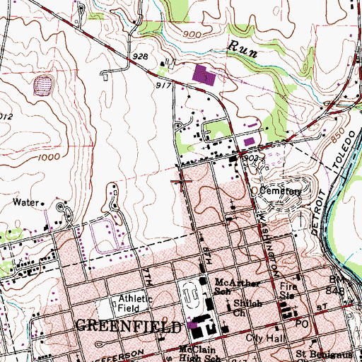 Topographic Map of Gospel Lighthouse Church, OH