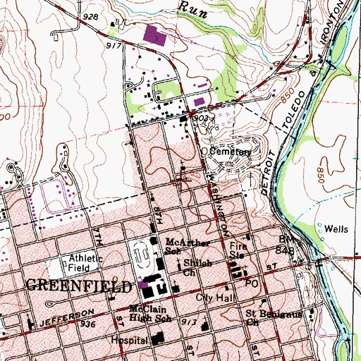 Topographic Map of Kingdom Hall of Jehovahs Witnesses, OH