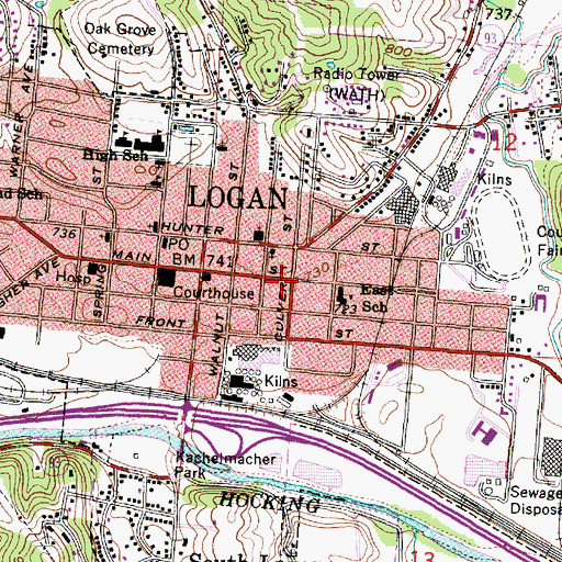 Topographic Map of Saint Pauls Episcopal Church, OH