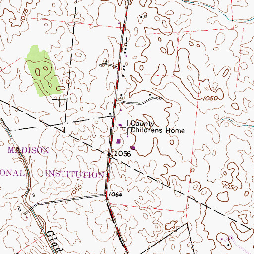 Topographic Map of Madison County Childrens Home, OH