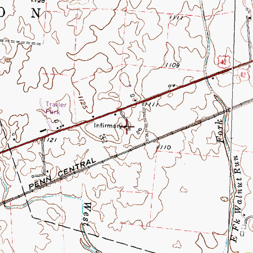 Topographic Map of Madison County Home, OH