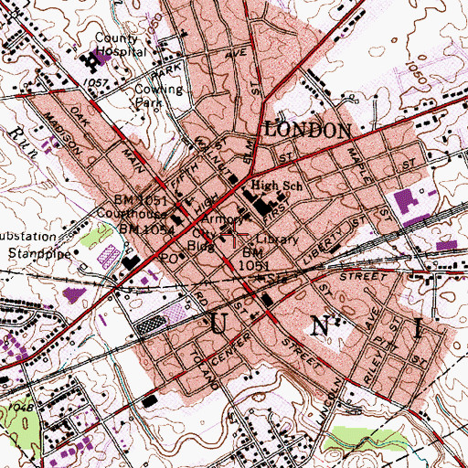 Topographic Map of Saint Patricks Roman Catholic Church, OH