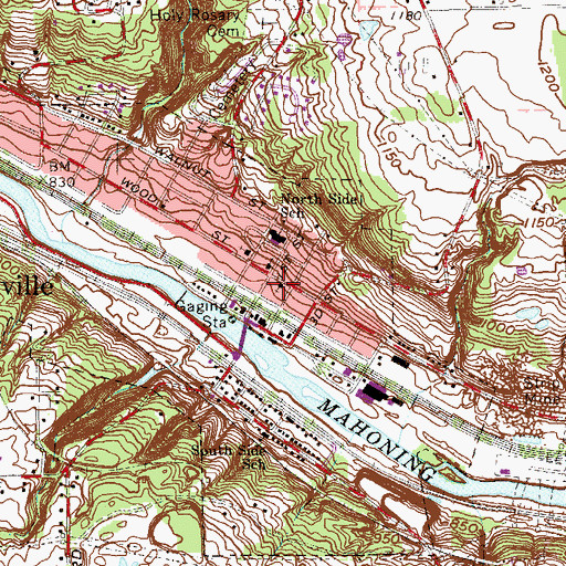 Topographic Map of Holy Rosary Catholic Church, OH