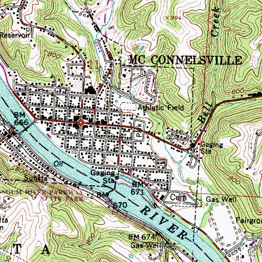 Topographic Map of Kate Love Simpson Library, OH