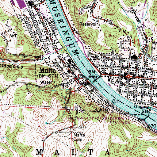 Topographic Map of Malta Methodist Church (historical), OH