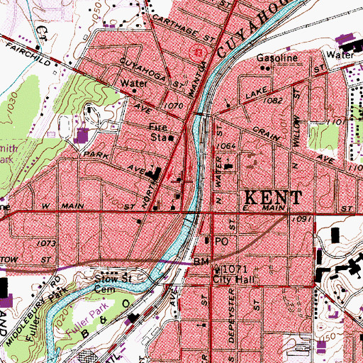Topographic Map of First Universalist Church, OH
