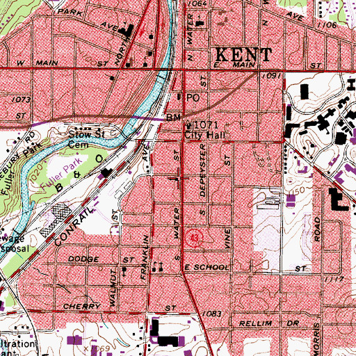 Topographic Map of Trinity Lutheran Church, OH
