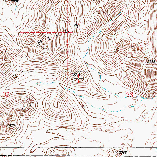 Topographic Map of Samaniego Hills, AZ