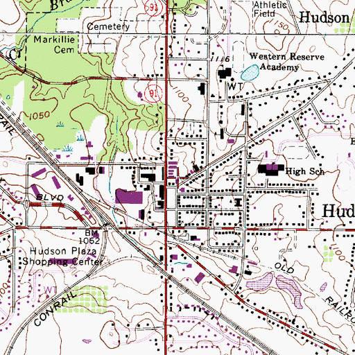Topographic Map of Christ Episcopal Church, OH